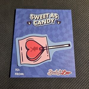 Dutch Bros Sweet As Candy Card with Heart Lollipop Sticker Feb. 2026